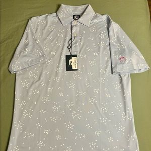 Footjoy Beach Theme Polo - Medium - flock of birds print - Jax Beach Logo